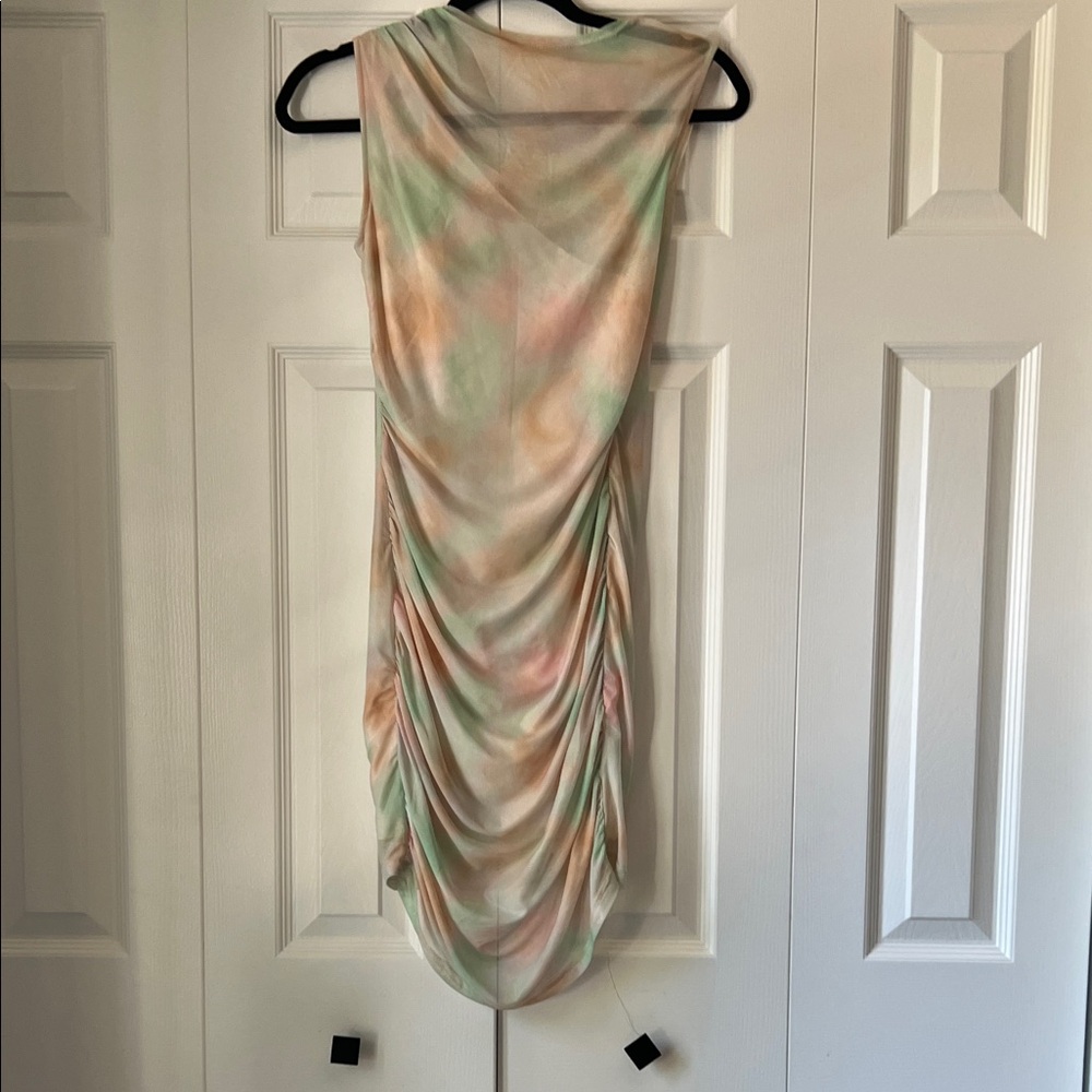 Chic Multicolor Draped Mini Dress